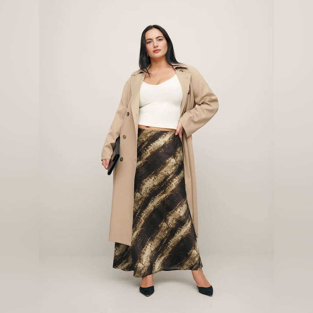 Reformation Layla Silk Skirt SZ22 Anaconda